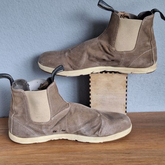 Blundstone Chelsea Boots Men Tan Canvas Pull On Ankle Size 10.5 AU 11.5 US - Picture 5 of 13
